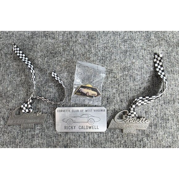 Corvette Club Memorabilia NCCC Conventions 2002 Medals 1953 Pin Name Tag - Picture 1 of 6